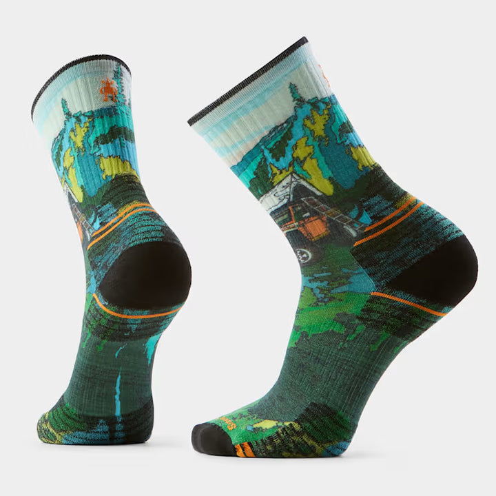 Hike Targeted Cushion Trail Trekker Print Crew Socks