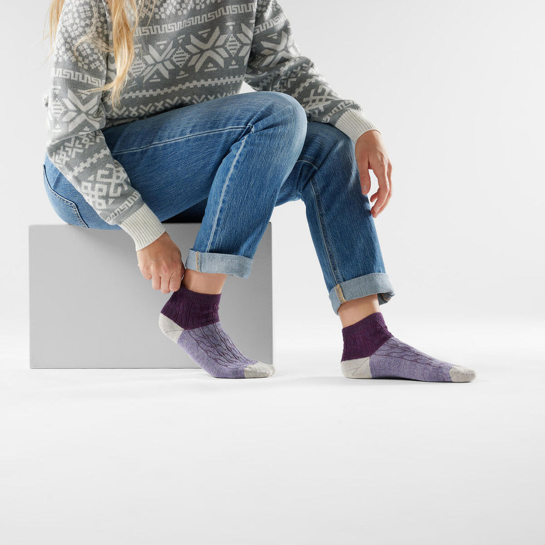 Women's Everyday Cable Zero Cushion Ankle Socks