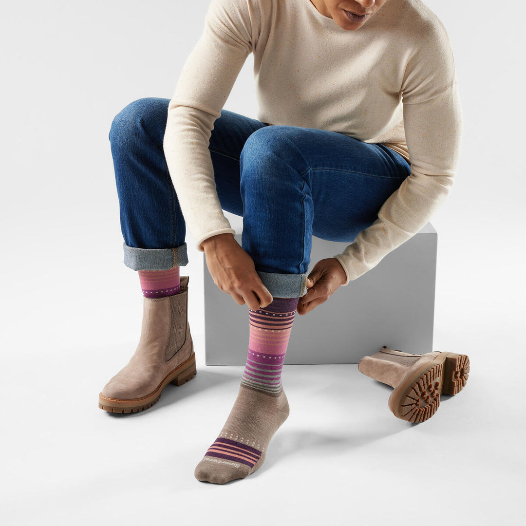 Women's Everyday Stitch Stripe Crew Socks