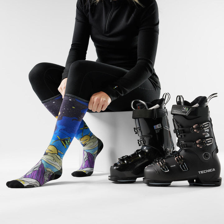 Women's Ski Zero Cushion Galactic Ski Print OTC Socks?