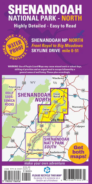 Shenandoah National Park North, Virginia Map
