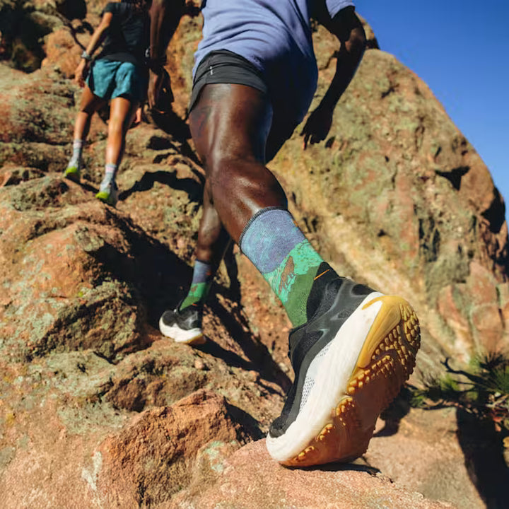 Trail Run Targeted Cushion Neature Print Crew Socks