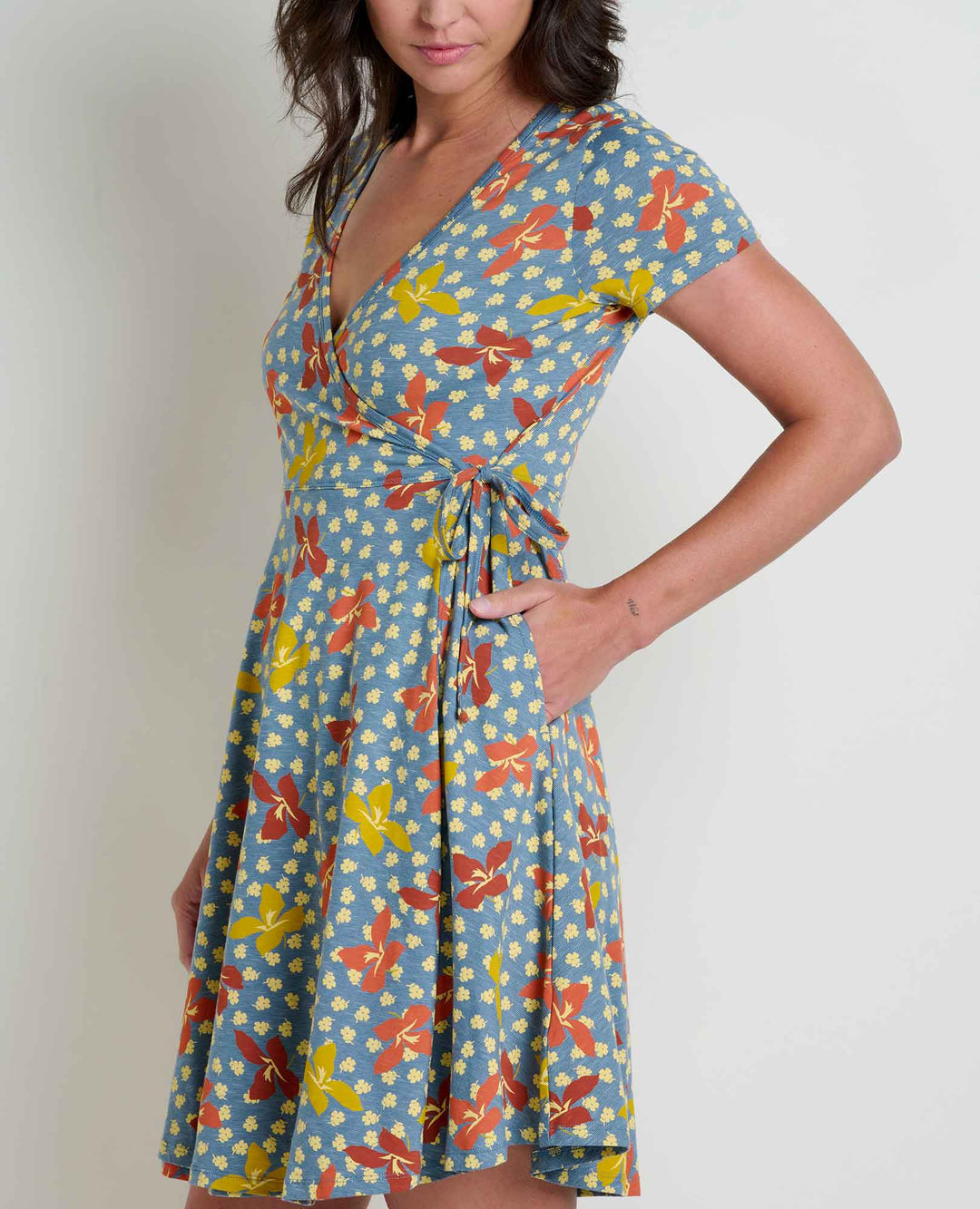 Women's Freesia Wrap Short Sleeve Dress