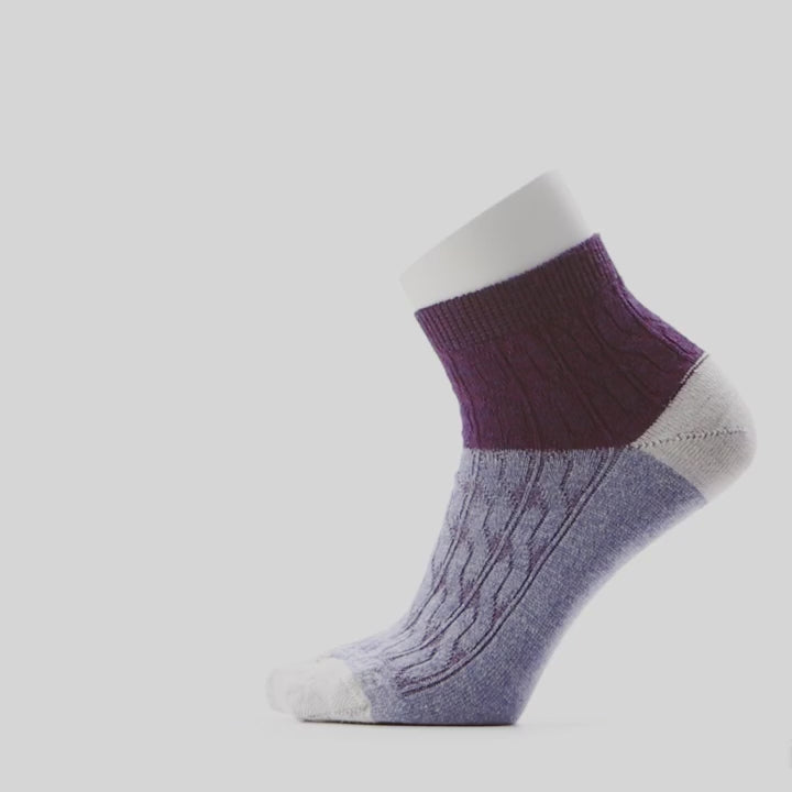 Women's Everyday Cable Zero Cushion Ankle Socks