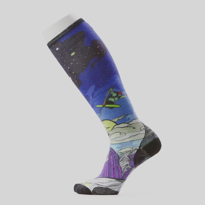 Women's Ski Zero Cushion Galactic Ski Print OTC Socks?