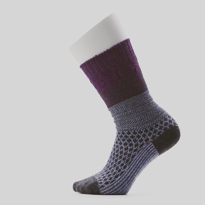 Women's Everyday Popcorn Cable Full Cushion Crew Socks