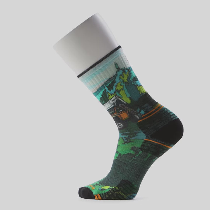 Hike Targeted Cushion Trail Trekker Print Crew Socks