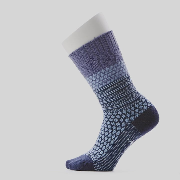 Women's Everyday Popcorn Cable Full Cushion Crew Socks