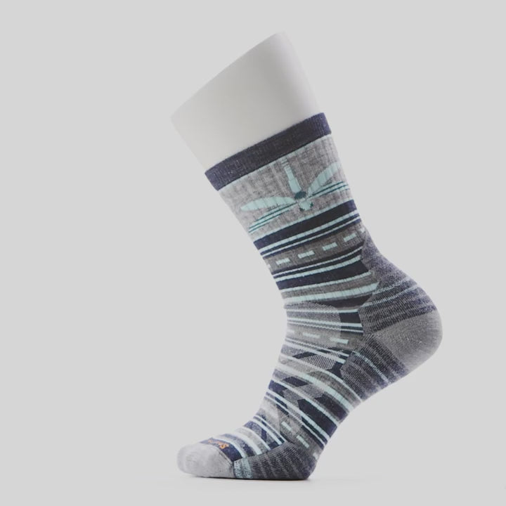 Women's Hike Targeted Cushion Dragon Stitch Mid Crew Socks